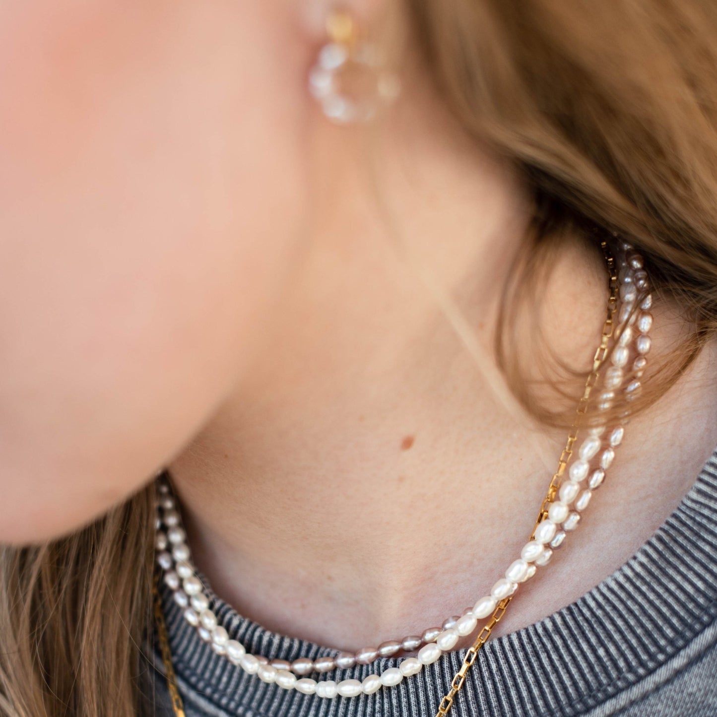 Fialový perlový náhrdelník Láska v Srdci