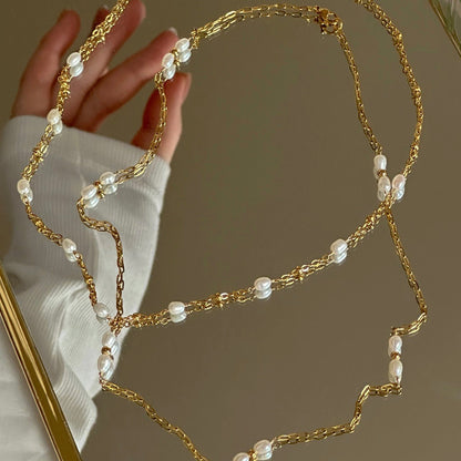 Jemný náhrdelník Lola s říčními perlami - MARYRASH